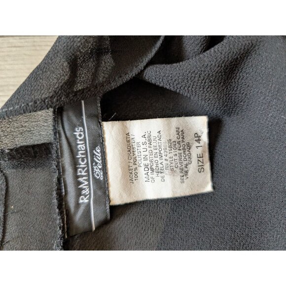 R&M Richards Black Beaded Formal Dress Jacket 14P  Womens Elegant Evening Wear - Picture 6 of 7